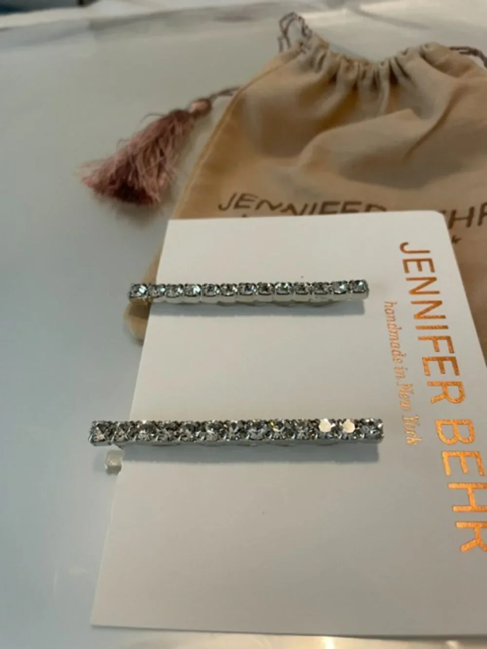 JENNIFER BEHR Swarovski Crystal Hair Slides Set of 2 Brand New NWT